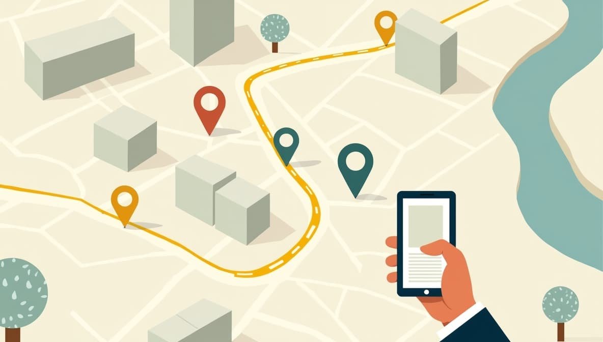 Guest happily using a smartphone app displaying personalized hotel recommendations